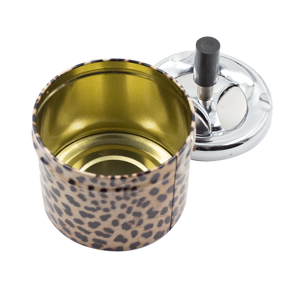 ASHTRAY - LEOPARD PRINT SPINNING TRAY 9.3CM The Bong Shop