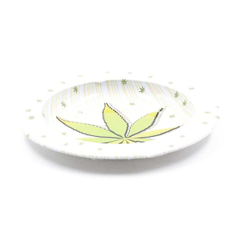 ASHTRAY - METAL LEAVES W/ LARGE WEED LEAF The Bong Shop