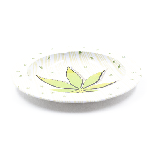 ASHTRAY - METAL LEAVES W/ LARGE WEED LEAF The Bong Shop