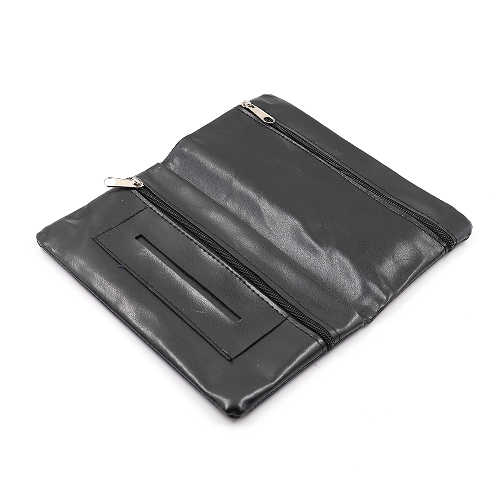 Tobacco Pouch Wallet (Double Zipped) - Black The Bong Shop
