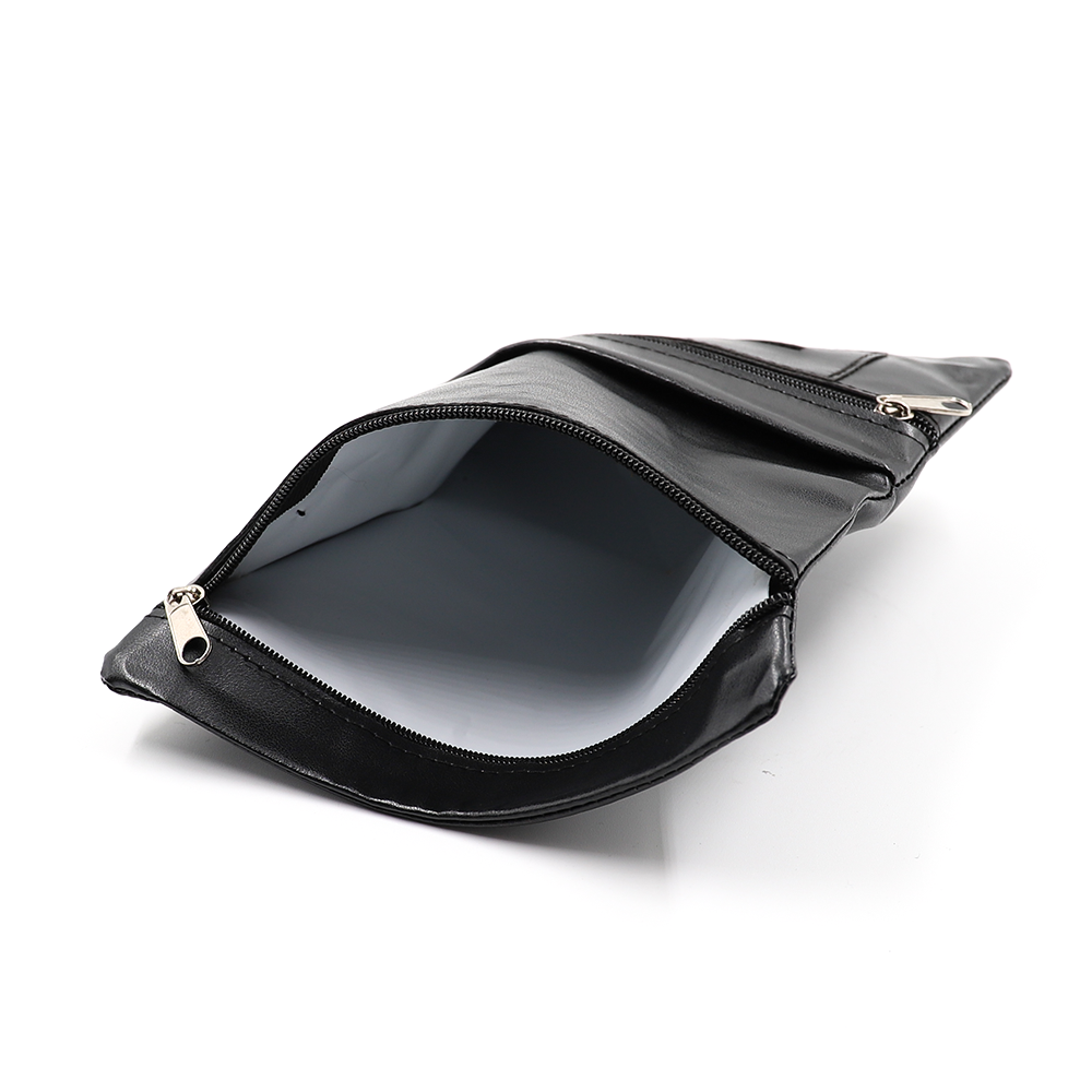Tobacco Pouch Wallet (Double Zipped) - Black The Bong Shop
