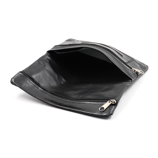 Tobacco Pouch Wallet (Double Zipped) - Black The Bong Shop