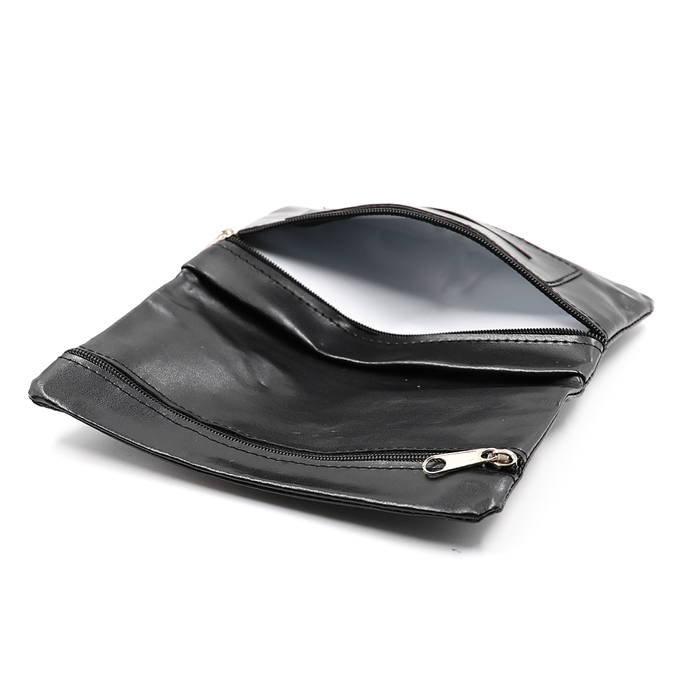 Tobacco Pouch Wallet (Double Zipped) - Black The Bong Shop