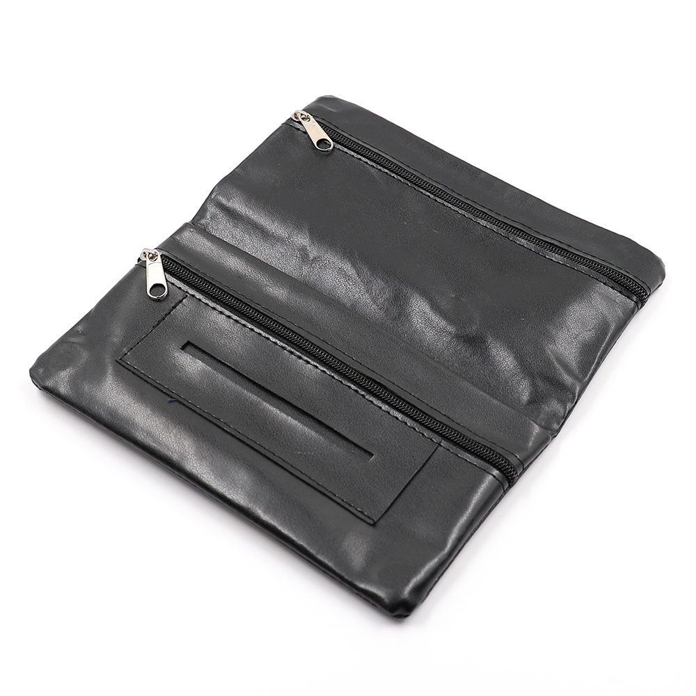 Tobacco Pouch Wallet (Double Zipped) - Black The Bong Shop