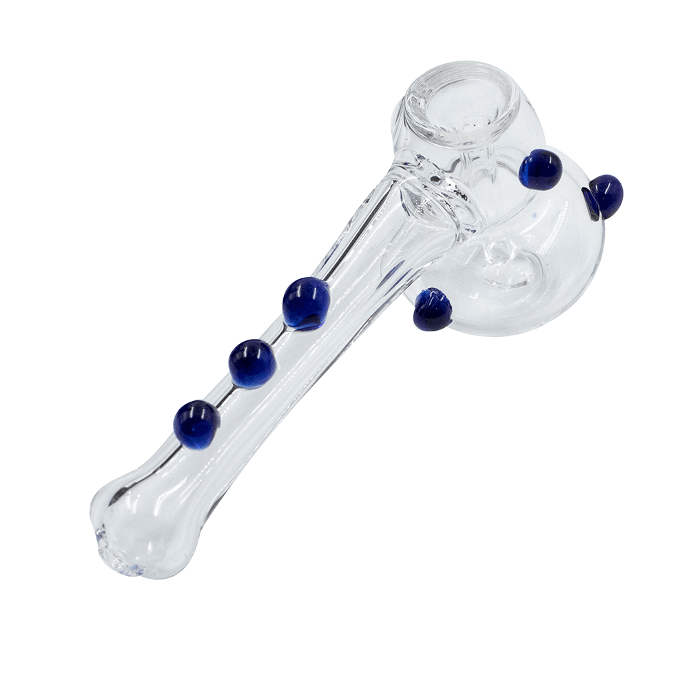 Glass Hammer Bong - Clear with Blue Dots The Bong Shop