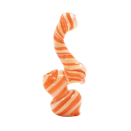 G BUBBLER SML OGE WHT STRIPES The Bong Shop