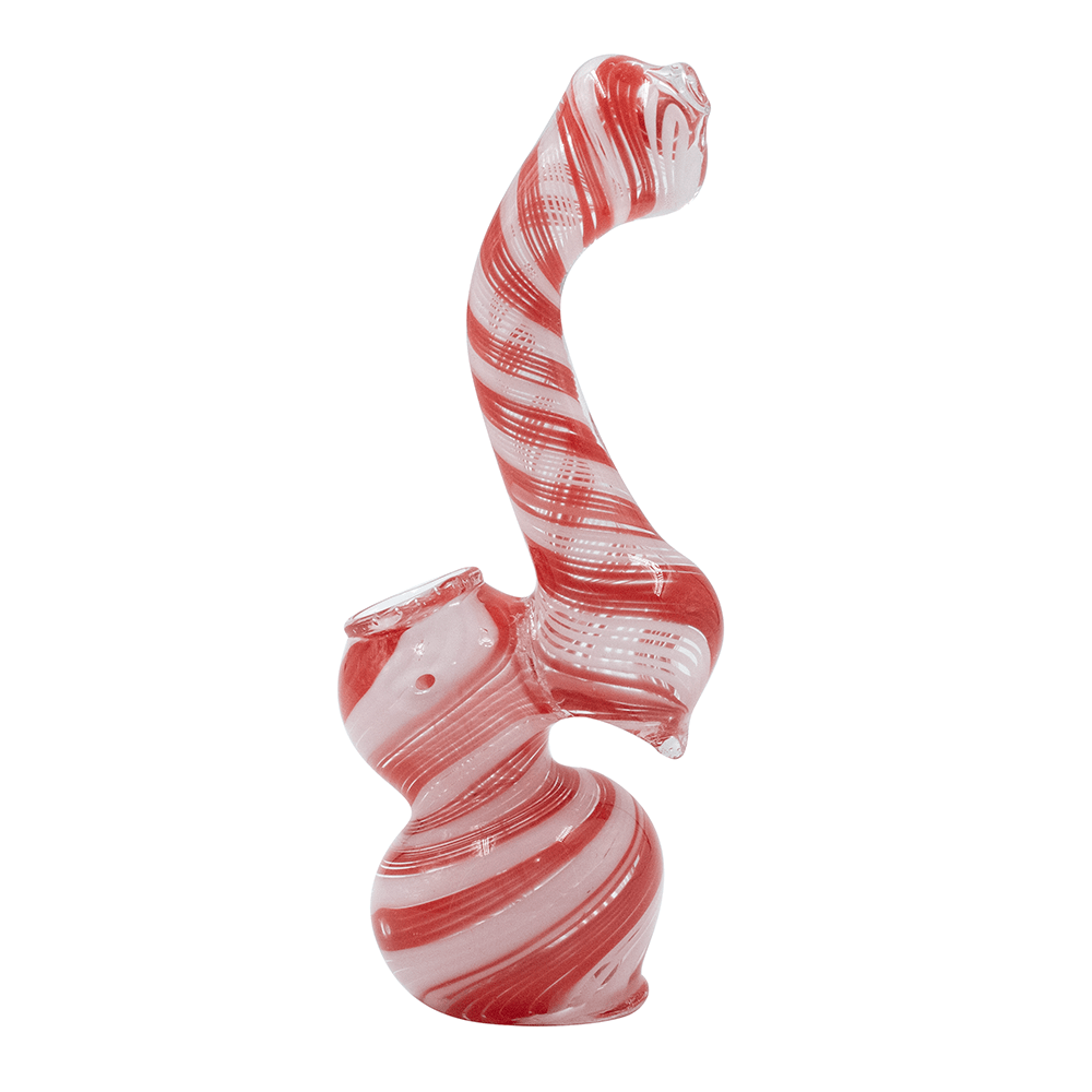 G BUBBLER SML WHT RED STRIPES The Bong Shop