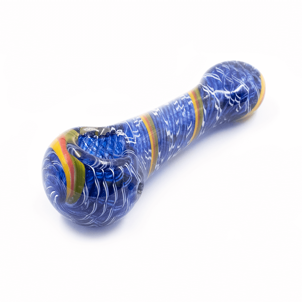 BLUE FLECK RAINBOW TWIST - GLASS PIPE The Bong Shop