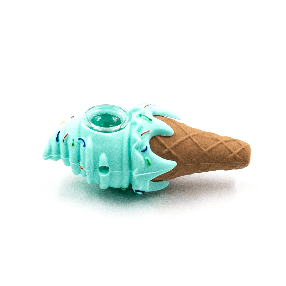 Ice Cream Cone Silicone Pipe - Aqua The Bong Shop