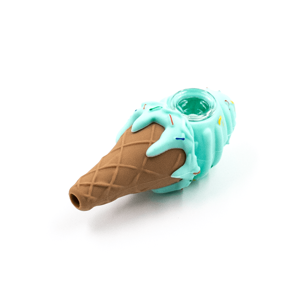 Ice Cream Cone Silicone Pipe - Aqua The Bong Shop