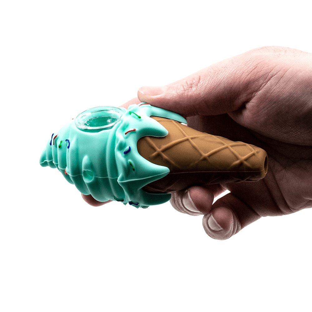 Ice Cream Cone Silicone Pipe - Aqua The Bong Shop