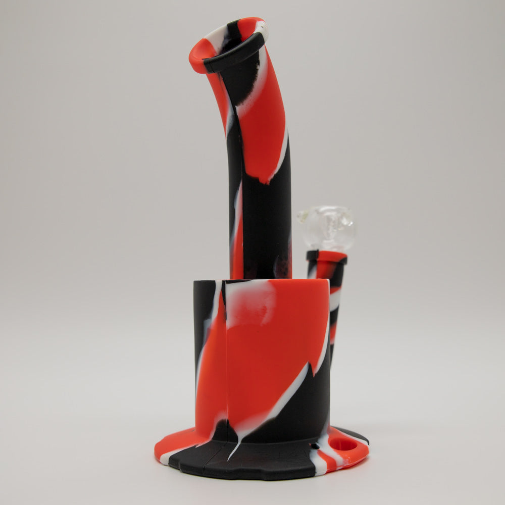 Bender Silicone Bong - Black White Red The Bong Shop