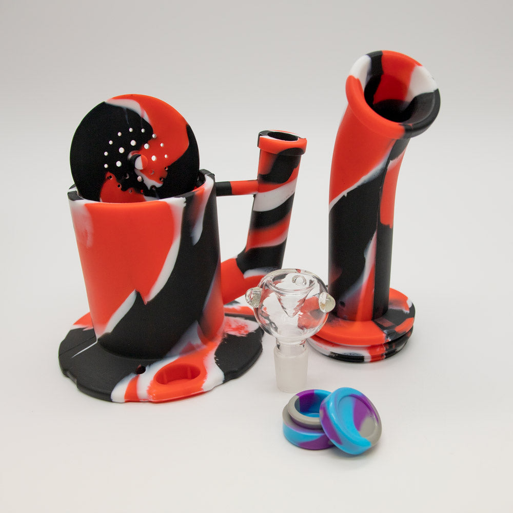 Bender Silicone Bong - Black White Red The Bong Shop