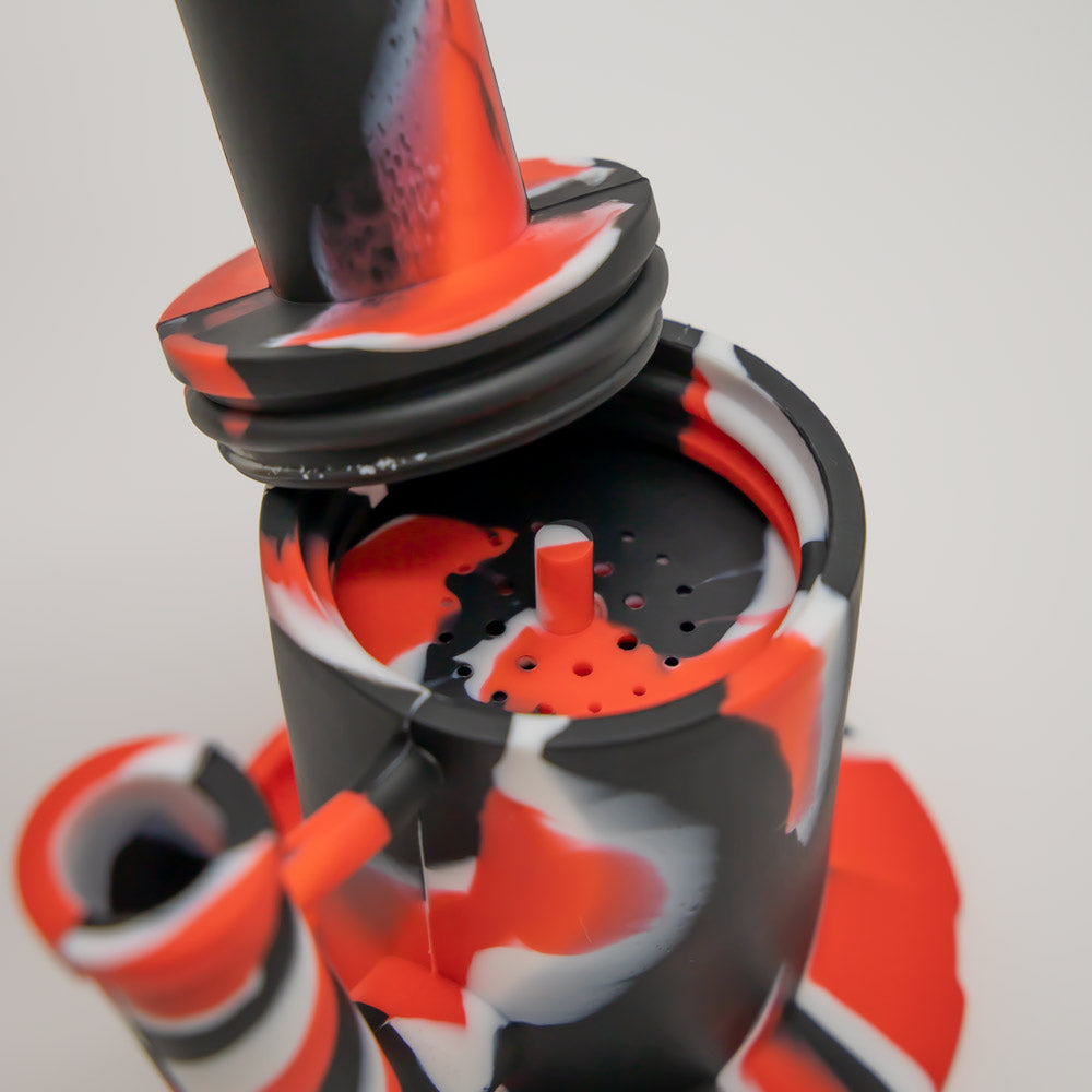 Bender Silicone Bong - Black White Red The Bong Shop