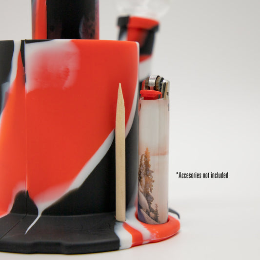 Bender Silicone Bong - Black White Red The Bong Shop