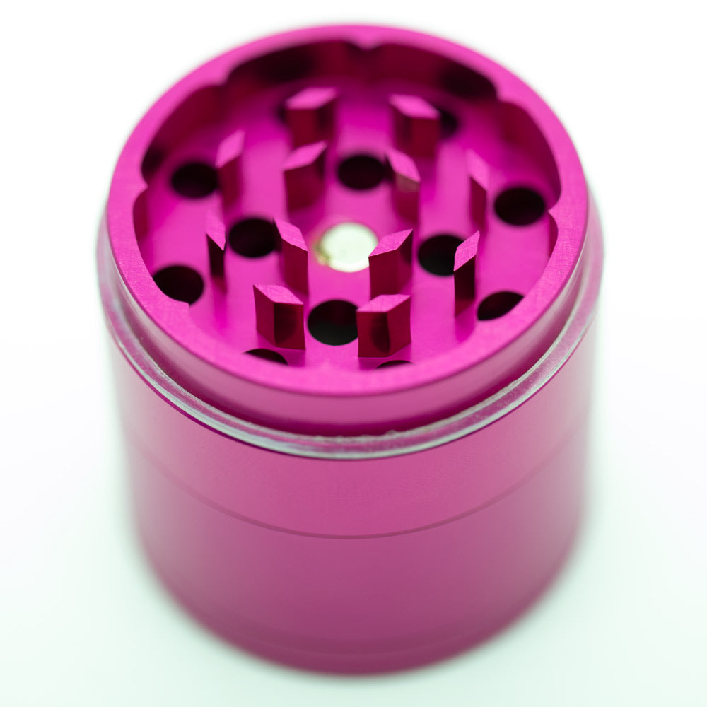 Four-Part Aluminium Grinder with Removable Screen - Gloss Pink (43mm) Waterfall