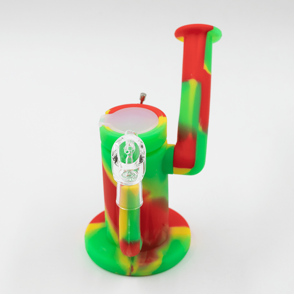 Steel Dab Silicone Bong - Rasta Planet X