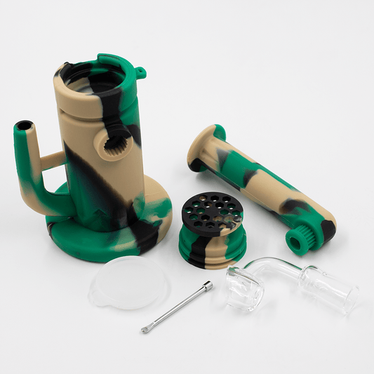 Steel Dab Silicone Bong - Camo Planet X