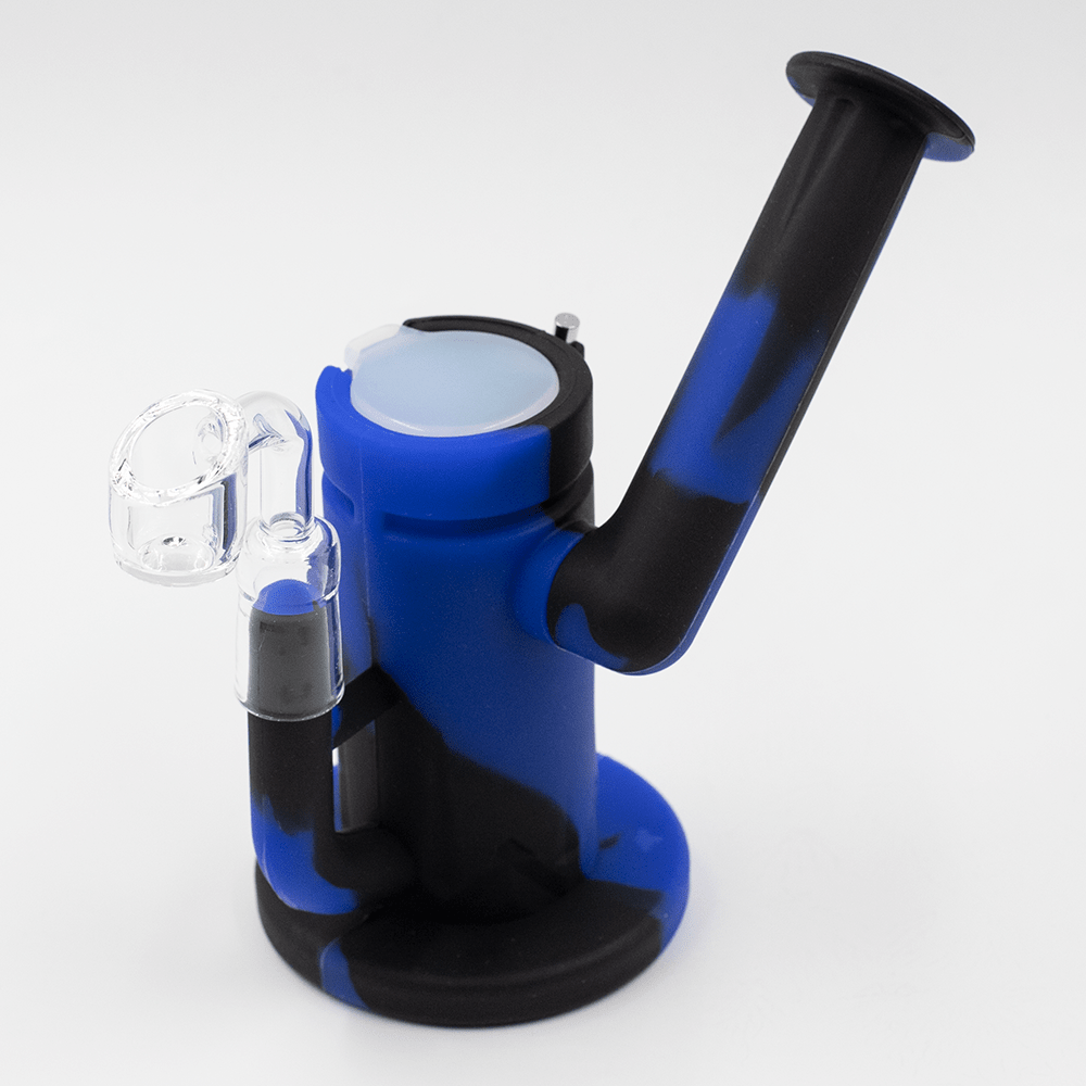Steel Dab Silicone Bong - Black/Blue Planet X