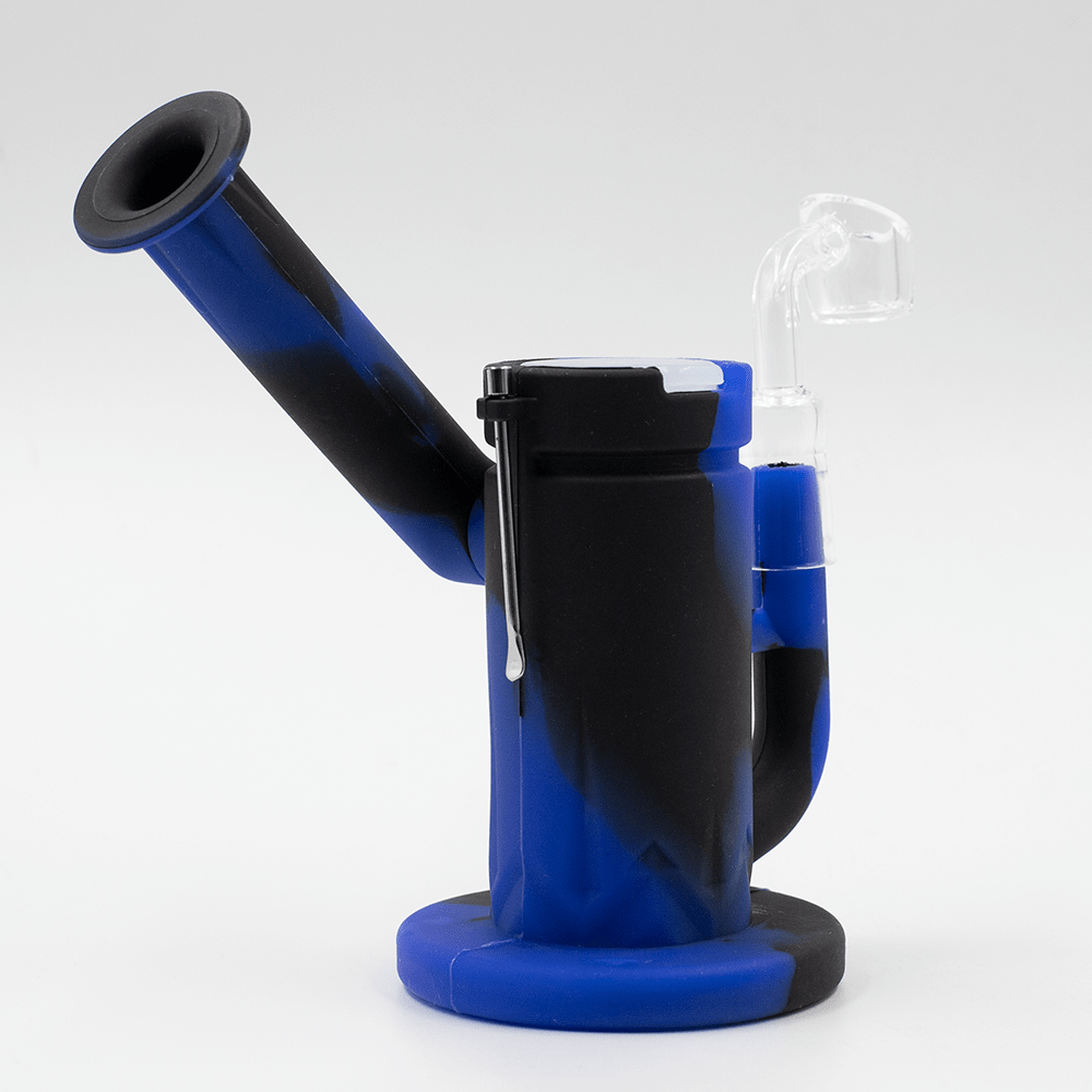 Steel Dab Silicone Bong - Black/Blue Planet X