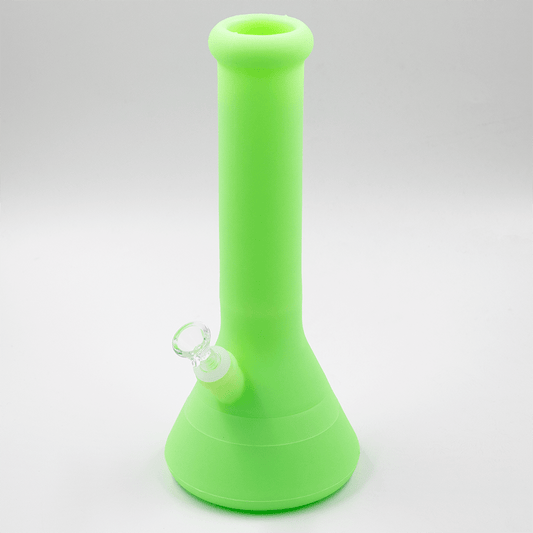 Tall Beaker Glow Silicone Bong- Green Planet X
