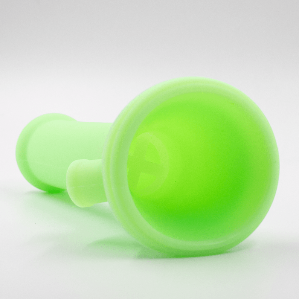 Tall Beaker Glow Silicone Bong- Green Planet X