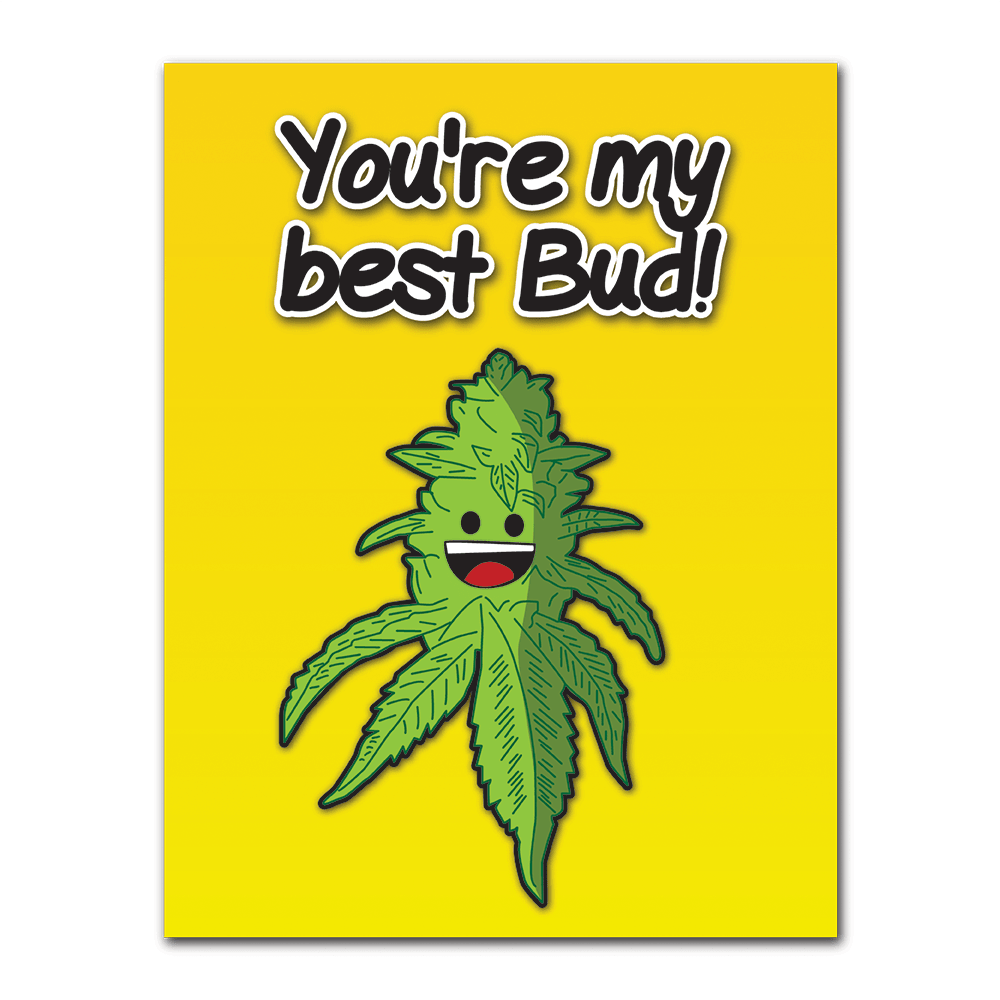 GREETING CARD - BEST BUDS YELLOW WAKE N BAKE Wake 'n' Bake