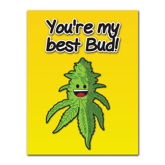 GREETING CARD - BEST BUDS YELLOW WAKE N BAKE Wake 'n' Bake