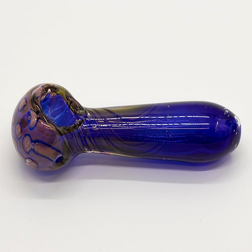 GLASS PIPE-BLUE W/PINK DOTS BOWL #16 The Bong Shop