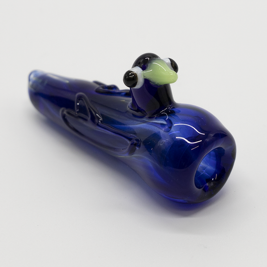 GLASS PIPE- DARK BLUE DUCK #24 The Bong Shop