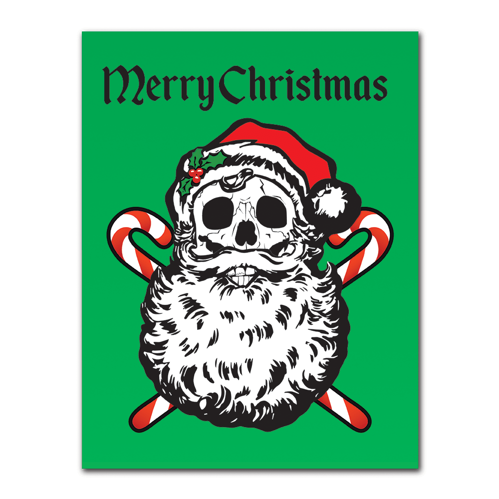 WAKE 'N' BAKE | SKULL SANTA XMAS GREETING CARD Wake 'n' Bake
