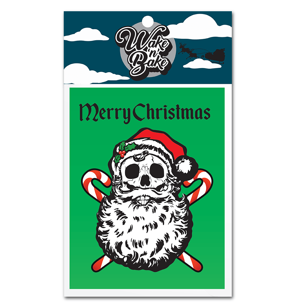 WAKE 'N' BAKE | SKULL SANTA XMAS GREETING CARD Wake 'n' Bake
