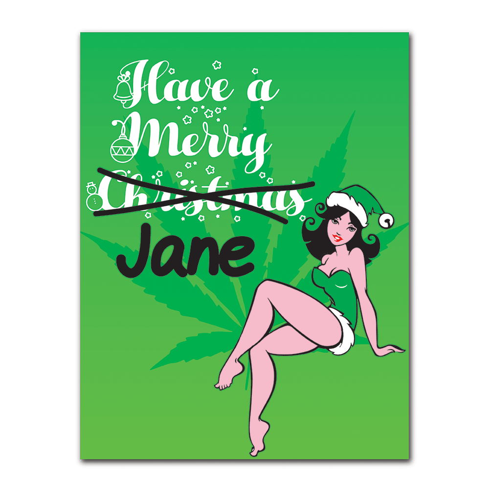 WAKE 'N' BAKE | HAVE A MERRY JANE XMAS GREETING CARD Wake 'n' Bake