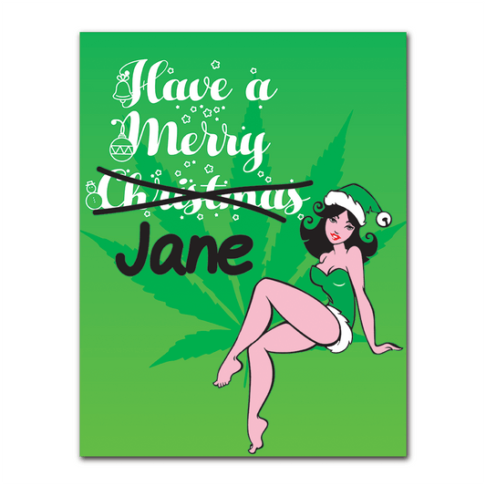 WAKE 'N' BAKE | HAVE A MERRY JANE XMAS GREETING CARD Wake 'n' Bake