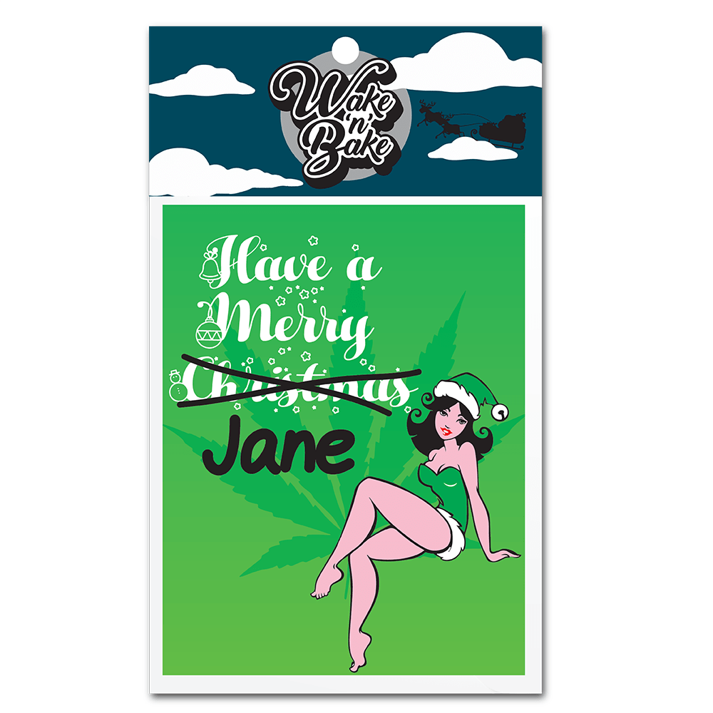 WAKE 'N' BAKE | HAVE A MERRY JANE XMAS GREETING CARD Wake 'n' Bake
