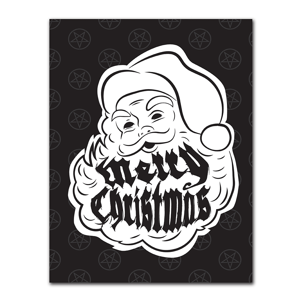 WAKE 'N' BAKE | SANTA W/ PENTAGRAM XMAS GREETING CARD Wake 'n' Bake
