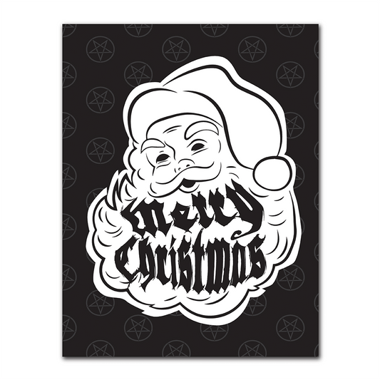 WAKE 'N' BAKE | SANTA W/ PENTAGRAM XMAS GREETING CARD Wake 'n' Bake