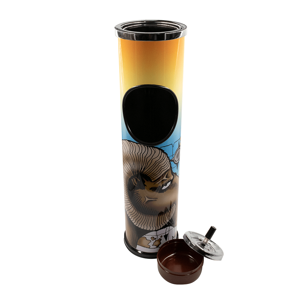 TRASH CAN / ASHTRAY - SMOKING GOAT BLACK BASE 60CM The Bong Shop