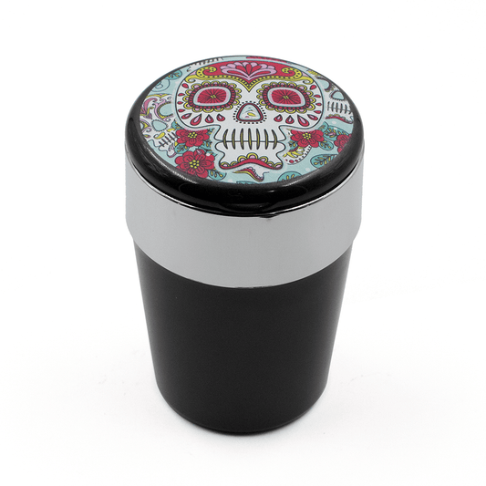 ASHTRAY - FLORAL GREEN SUGAR SKULLS W/ LED LIGHT The Bong Shop