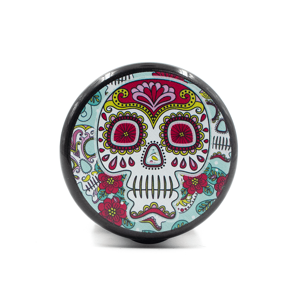 ASHTRAY - FLORAL GREEN SUGAR SKULLS W/ LED LIGHT The Bong Shop