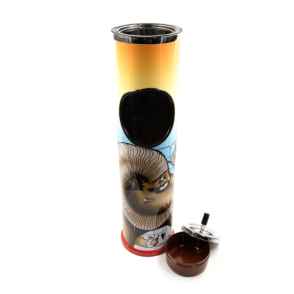 TRASH CAN / ASHTRAY - SMOKING GOAT RED BASE 60CM The Bong Shop