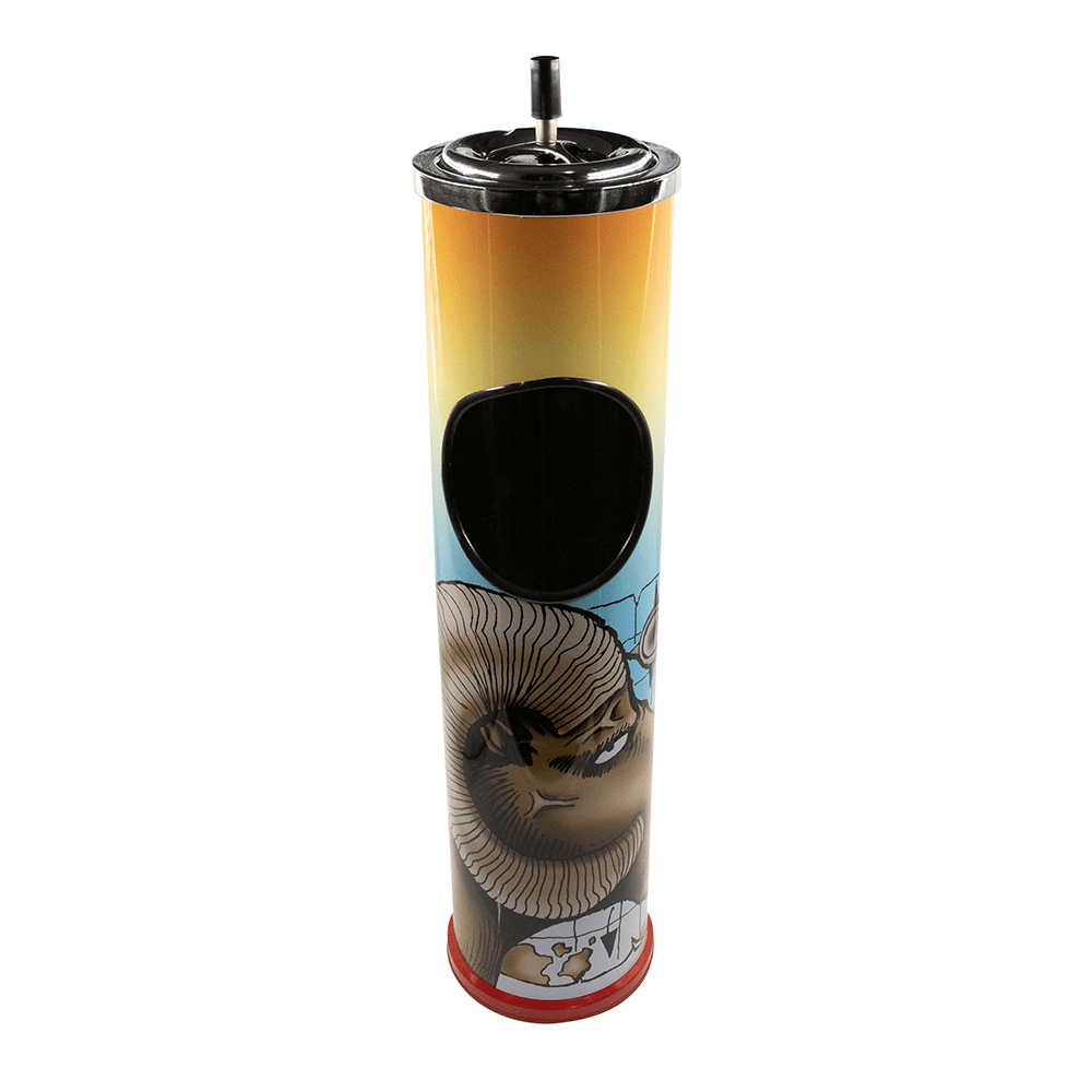 TRASH CAN / ASHTRAY - SMOKING GOAT RED BASE 60CM The Bong Shop
