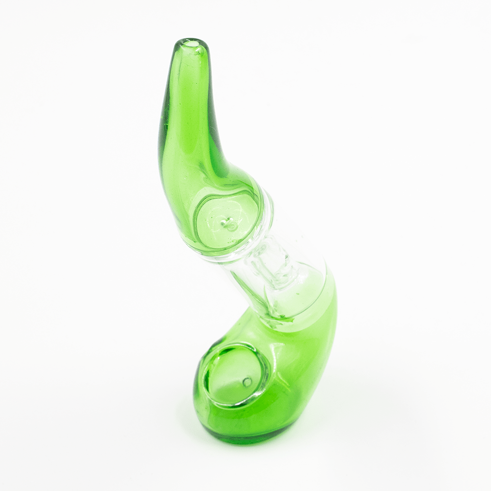 PIPE - GLASS SHERLOCK PERCOLATOR LIME GREEN CLEAR MID SECTION The Bong Shop