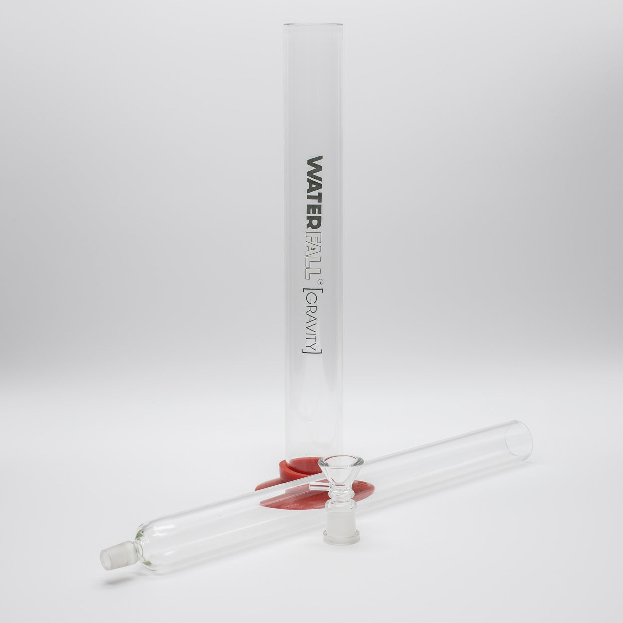 WATERFALL GRAVITY GLASS PIPE 53CM RED BASE Waterfall