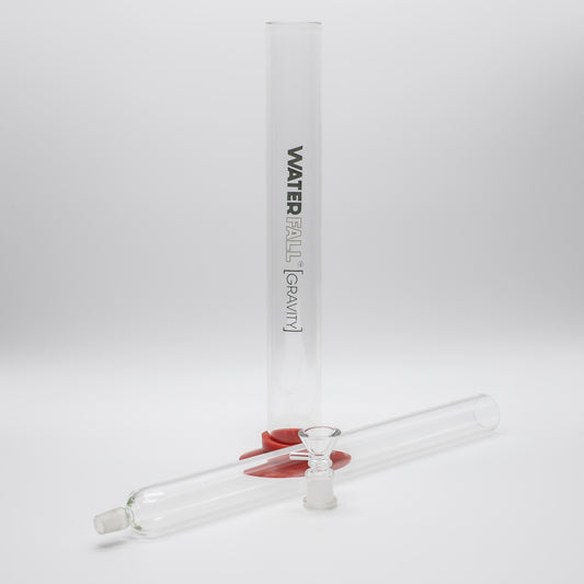 WATERFALL GRAVITY GLASS PIPE 53CM RED BASE Waterfall