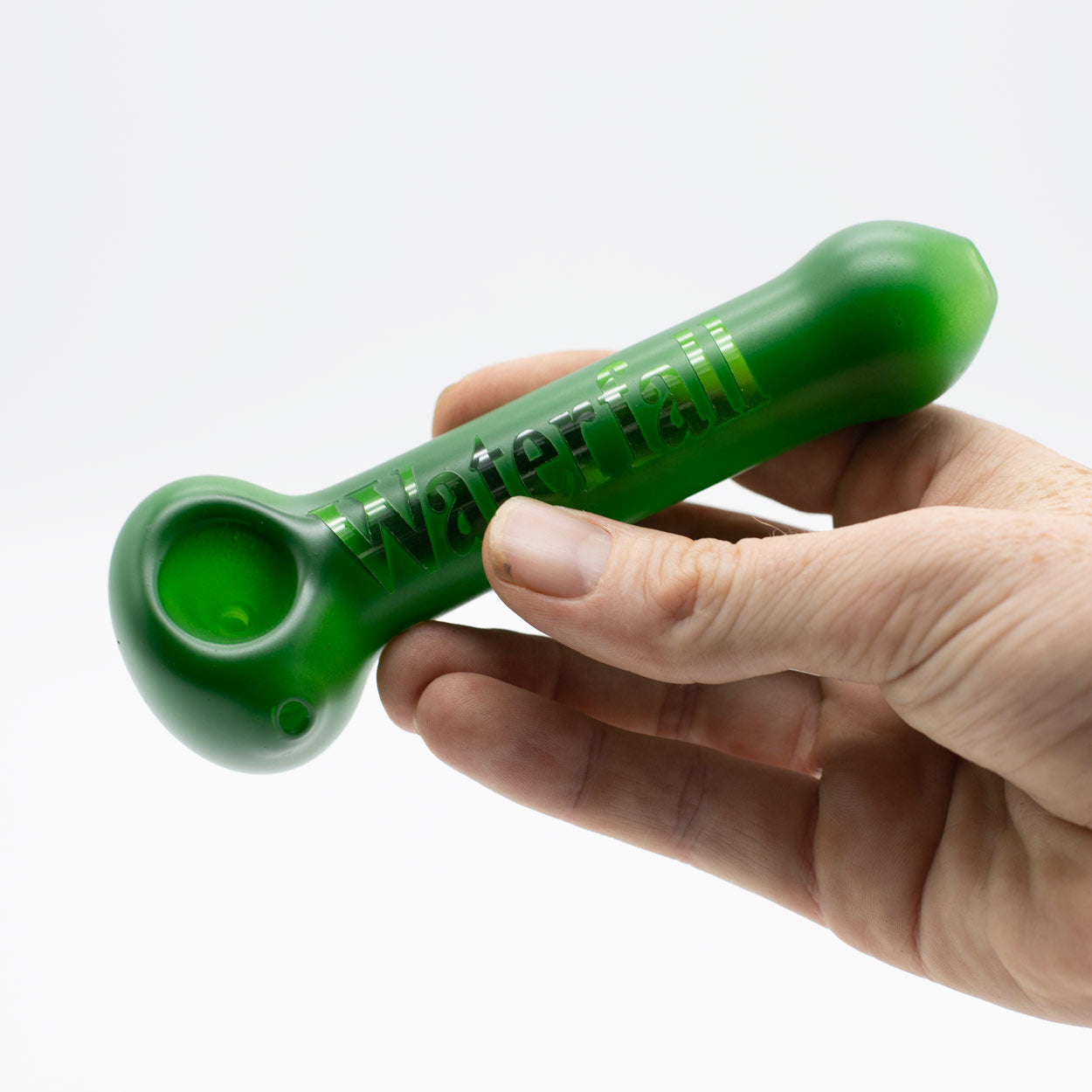 PIPE - GLASS DARK GREEN WATERFALL BRANDED Waterfall