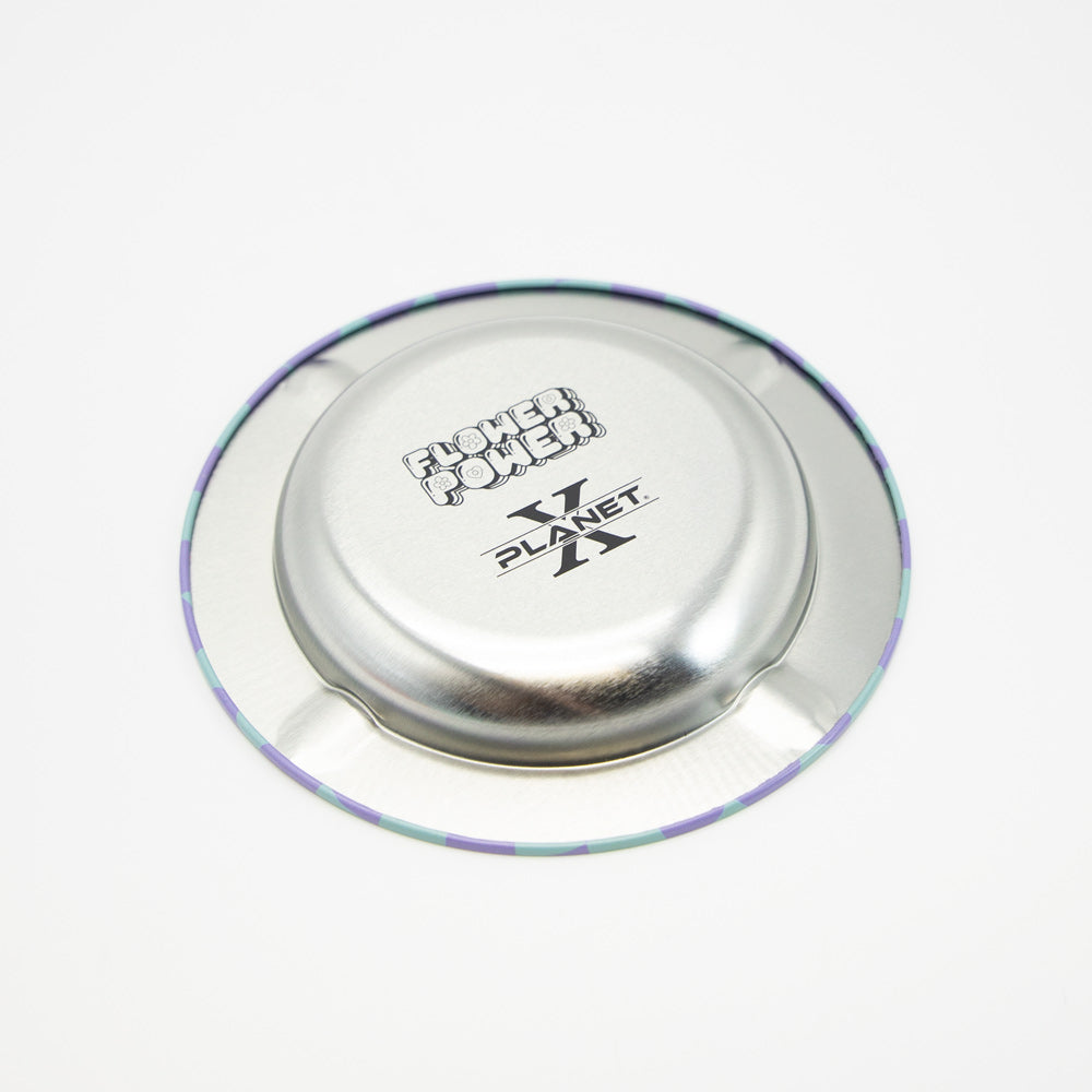 Green & Purple Checkers Metal Ashtray Planet X