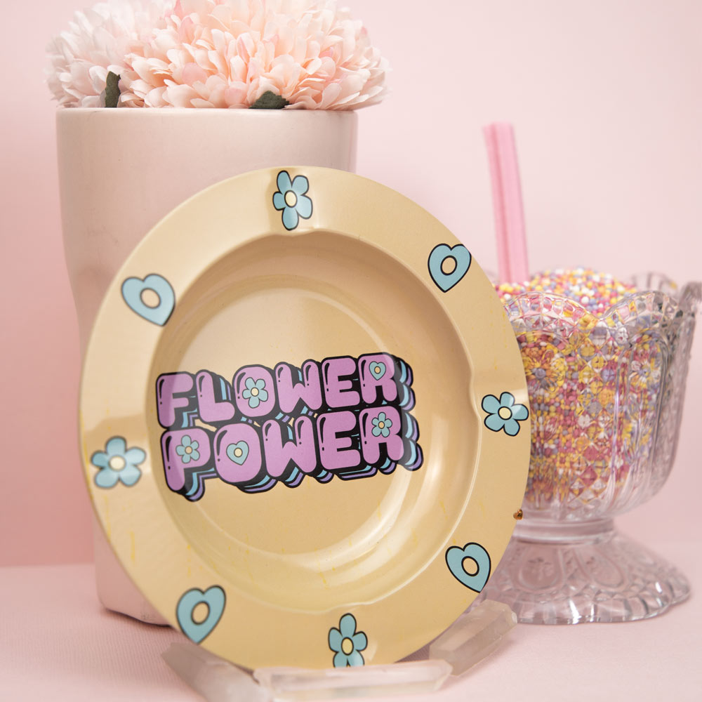 Flower Power Metal Ashtray Planet X