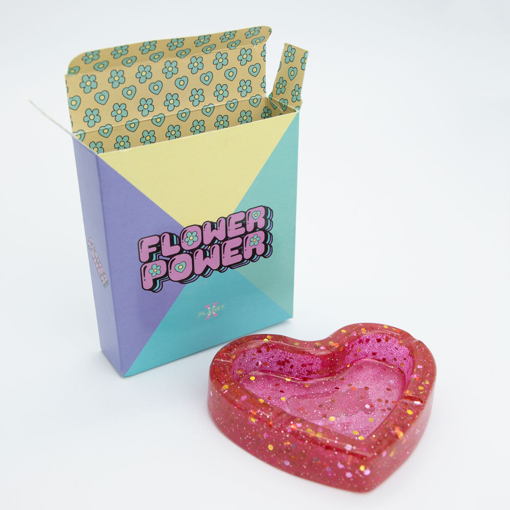 Pink Heart-Shaped Resin Ashtray Planet X