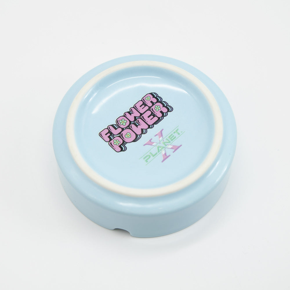 Pale Blue Checkers Ceramic Ashtray Planet X